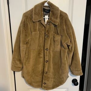 Anthropologie teddy faux fur shirt jacket nwt